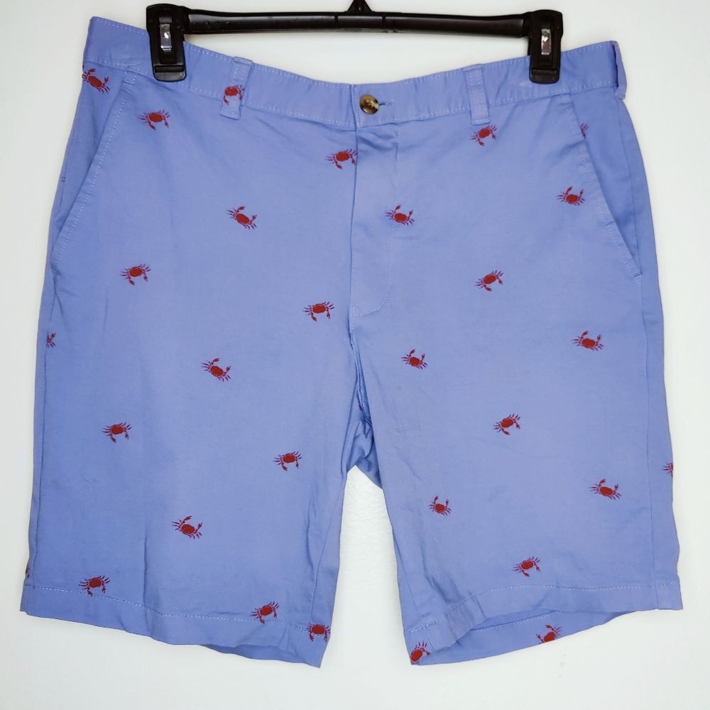 Club Room Men's Crab Graphic 9" Shorts, Blue, Size 36